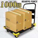 Platform Truck Cart 1000LBS Chinco Star Folding Push Cart Dolly Portable Moving Dolly Cart with 360° Swivel 5'' Wheels Heavy Duty Foldable Flatbed Cart for Hand Moving (35L x24W x40H in)