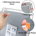 DISPLAYSWORKER Adjustable Poster Sign Stand,Floor-Standing Sign Holder with Heavy Duty Pedestal,for school hospital church shopping mall Silver 11 x 17inch