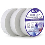 LLPT Double Sided Woodworking Tape 1.5" x 90Ft Each 3 Pack Double Face Turner Woodworker Adhesive Tape Removable Residue Free for Wood Template (WT1590W3)