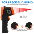 -58℉~2732℉ Digital Pyrometer 30:1 Dual Laser Industrial IR Temperature Gauge,High Heat Infrared Thermometer Gun Orange(NOT for Human Temp Test)