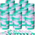 Liliful 100 Pcs Silicone Rubber Wristbands Rubber Wristband Bracelet Bands for Silicone Wristbands for Women Men (Pink and Green)