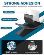 Tesa Double Sided Tape Heavy Duty 0.4in x 10ft 6311, Adhesive Mounting Tape Waterproof, Strong Foam Tape for Walls, Extreme Temp Resistant No Residue Removal Two Sided Tape for Auto, Home, Office
