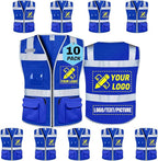 BeautyWill Custom Logo Safety Vest Class 2 High Visibility Reflective Vest for Men - Personalized Logo Team Vest