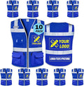 BeautyWill Custom Logo Safety Vest Class 2 High Visibility Reflective Vest for Men - Personalized Logo Team Vest