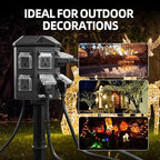 TiFFCOFiO Outdoor Power Strip Waterproof, 24 Hour Mechanical Timer, 50 ft Extension Cord, 6 Grounded Outlets for Outdoor Lights, ETL Listed (50 FT)