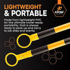 Retractable Barrier for Safety Traffic Cones - 2" OD - Large Yellow and Black Bar Barricade - for Road Construction, Parking, Warning, Temporary Security Divider (360, Yellow & Black, 72" x 120")