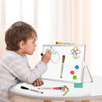 Dry Erase Magnetic White Board, 8" x 12" Double-Sided Desktop Whiteboard with Stand, Portable Small Whiteboard Set for Drawing, Office, Home, School