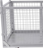 Large Platform Truck Cart, 440LBS Heavy Duty Push Cart Dolly with Cage, 39 x 24in Steel Flatbed Carts Flat Dollys Hand Trucks for Groceries, Garage, Warehouse, Equipment