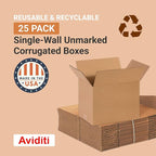 AVIDITI 14 x 10 x 10 Corrugated Cardboard Boxes, Medium 14"L x 10"W x 10"H, Pack of 25 | Shipping, Packaging, Moving, Storage Box for Home or Business, Strong Wholesale Bulk Boxes, Kraft