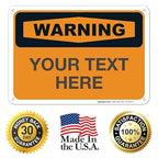 Custom Warning Sign, OSHA Sign, 10x7 Inches, Rust Free .040 Aluminum, Fade Resistant, Indoor/Outdoor Use, Made in USA by Signs