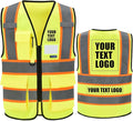 AYKRM Custom Logo Personalised Printed High Visibility Reflective 2 two tone work construction Safety Vest