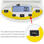 CGOLDENWALL Large Range Lab Digital Analytical Balance Lab Precision Scale Jewelry Kitchen Scales Electronic Balance Weighing and Counting Scale 0.1g Calibrated Pan Size 180140mm Yellow (5kg, 0.1g)