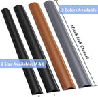 Cord Cover Floor 34in (2 x L17in), Large Capacity Floor Cable Cover, Hard PVC Cord Hider, Wire Cable Management Raceway, Black, Cord Cavity - 1.8"(W) x 0.6"(H)