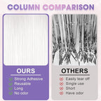 3 Pack 3.3x8.2 Feet White Foil Fringe Backdrop Curtains, Tinsel Streamers Birthday Party Decorations, Fringe Backdrop for Graduation, Baby Shower, Gender Reveal, Disco Party