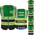 BeautyWill Custom Logo Safety Vest Class 2 High Visibility Reflective Vest for Men - Personalized Logo Team Vest
