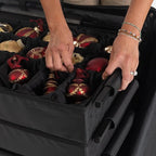[Telescoping Christmas Ornament Storage Box with Dividers] - Ornament Keeper (Holds 140 Ornaments up to 4-6 Inches Tall by Nearly Any Width and Length) | Removable Trays with Moving Separators