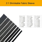Heat Shrink Braided Sleeving 2:1 Shrinkable Fabric Cable Sheathing Wire Tubing Management Abrasion Protectors Flexibility 1" ID-9FT