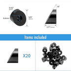 Helffer T316 1/4" 30 Degree Angle Beveled Washer for Metal Post Aluminum Deck Railing, Cable Railing Post, Marine Grade Titanium Plated Stainless Steel, 6.6mm Aperture, 20 Pack