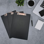 A4 Clipboard,3 Pack PU Clipboards with Hanging Hole for Office,School or Restaurant,Black