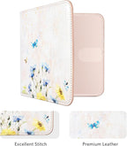 CoBak Car Registration and Insurance Holder - Vehicle Glove Box Car Organizer, Auto Truck Comparment Accessories Case for Essential Document, Driver License, Cards (Oil Painting Pink)