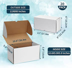 WIFTREY 11x6x6 Shipping Boxes for Small Business 20 PACK, White Corrugated Cardboard Mailer Boxes for Packing Mailing