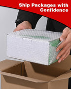 2-Pack Bubble Cushioning Wrap Rolls, 3/16" x 17" x 72' ft Total, Perforated 12" 20 Fragile Stickers for Shipping, Packaging, Mailing