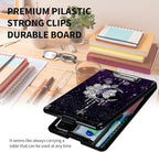 A4 Clipboards,Heavy Duty Waterproof Nursing Plastic Folder Clipboard with Storage Clip Boards,File Folder Storage Box Clipboard Case for Teacher,Doctor,Offices,Moon Star Galaxy Florals
