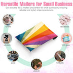 10x13 Poly Mailers – Retro Rainbow – Waterproof, Tear-Resistant Shipping Bags with Adhesive Seal – 25 Pack – Package Mint