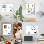MaxGear Double-Sided Dry Erase Board for Wall, 16"x12" Hanging Whiteboard, Small Dry Erase White Board kit, Portable Whiteboard for Planning, Drawing, Memo, to Do List, Blue Frame