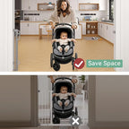 Momcozy Baby Gate 41'' Tall 118'' Wide 【Extra Wide】 for Large Opening Retractable Baby Gates for Child and Large Pets Safety Dog Gate for Stairs, Doorways, Hallways, Indoor, Outdoor