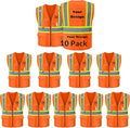 Safety Vest Customize Logo with 5 Pockets & Zipper Reflective High Visibility Vest Class 2 Outdoor Workwear