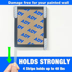 ADY Removable Double Sided Tape Heavy Duty 40 Pack, Clear Picture Hanging Strips Damage Free for Wall, Refill Adhesive Strips for Rent Room, Nano Transparent Adhesive Tape for Decor, Poster
