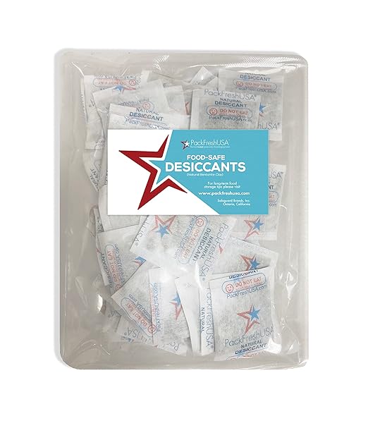 PackFreshUSA: 5 Gram Premium Food-Safe Desiccants - Non-Toxic - Reusable - Long-Term Storage - Moisture Absorber – 100 Pack