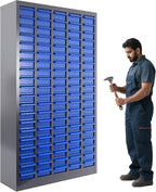 100 Drawers Nut and Bolt Organizer, 26x9x46 Stainless Steel Parts Cabinet with Shelfs & Labels Bolt Organizer for Workshop Tool & Hardware Storage and Organization (100 Drawers)