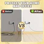 196 Inch Wall Cord Hider, Silicone Self Adhesive Cable Hider Cord Cover, Flexible Wire Covers for Cords Cable Cover Cable Concealer for Wires W0.59” H0.39” White (White, 196 inch)