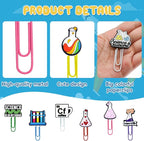 30 PCS Science Paper Clips Metal Paperclip Large Size Paper Clip Cute Bookmark Colorful Office Supplies Bookmark Clamp Desk Accessories Stationery for School Gifts for Christian
