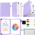 Feifeiya 6 Sides Whiteboard Notebook Portable Whiteboard Dry Erase Notebook Portable Dry Erase Board Double Sided Folding Whiteboards White Board for Office Study Meeting(Purple,A5: 6"×9”)