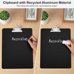 ZCZN Metal Clipboard, 2 Pack Heavy Duty Aluminum Clipboards 12 x 9 Inches, A4 Letter Sizer Document Holder with High Capacity Clip, Suitable for School, Office, Jobsite or Medical Staff, Black