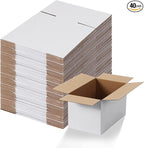 Calenzana 10x6x6 Shipping Boxes Set of 40, White Corrugated Cardboard Box for Mailing Packing Gifts Small Business