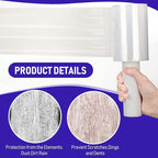 Sherr 20 Pack 5 Inch Stretch Shrink Film Roll Clear Plastic Wrap for Moving Packing with Handle 800 Feet 80 Guage Thick Industrial Self-adhering for Packaging Furniture Luggage Supplies