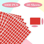Starboling Color Coding Labels,3000 PCS 1/2" x 3/4" Red Rectangular Colored Labels Stickers,for Garage Sale,Price Tags,File Folder Tabs,and Classroom Organization