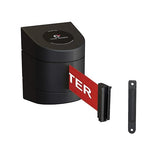 Crowd Control Warehouse - CCW Series WMB-220 Fixed Wall Mount Retractable Belt Barrier - 15 Foot, Red"Caution - DO NOT Enter" White Letters Belt with Black ABS Case