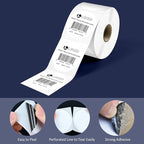 L LIKED 2" Round Direct Thermal Labels for Block, Permanent Adhesive Circle Label & Compatible with Rollo, Zebra and Other Desktop Printers (10 Roll, 7500 Labels)