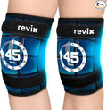 REVIX 2 Packs Knee Ice Pack Wrap, 45-Minute Long-Lasting Ice Pack for Knees with Ice Grid Gel Design, Reusable Gel Ice Wrap with Cold Compress Therapy for Thighs, Elbows, Calves & Legs (12" × 9.5")