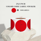 2 Inch Red Circle Stickers 500 Pcs,Permanent Color Coding Dots for Office,Home Organization, File Classification,Multipurpose Labels