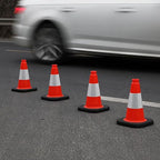 6 Pack 12" Inch Orange PVC Traffic Cones with Heavy-Duty Base, High-Visibility All-Weather Safety Cones for Road Construction, Parking Lot, and Garage Use (6, Orange, 12" Small)