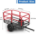 GAOMON Heavy Duty Utility Cart Cargo Trailer, 1700 Lbs 15 Cubic Feet, Yard Utility Trailer with Removable Sides and Handle, Garden Dump Cart for Hauling Behind Lawn & Garden Tractors