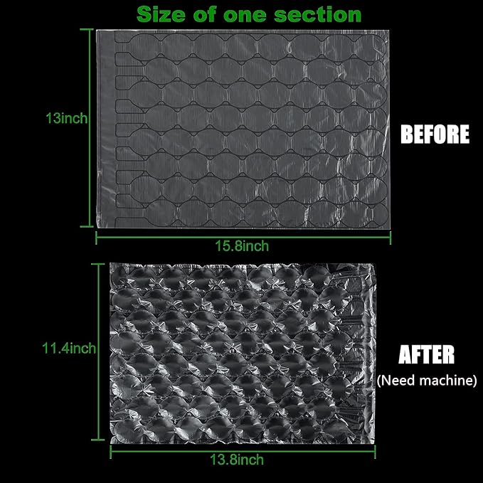 RHBLME 15.8 Inch Wide x 984 Feet Length Moving Bubble Shipping Wrap Roll, 300M Long Air Cushion Packing Inflatable Large Bubble Shipping Wrap for Moving Packing Mailing (Need Machine Inflate)
