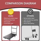 Platform Truck, 2100 lbs Load Bearing Carbon-Steel Heavy Duty Cart, 47.24" Length x 23.62" Width x 35.03" Height Flat Cart with 5" Swivel Casters, Push Cart Dolly for Warehouse and Home Moving