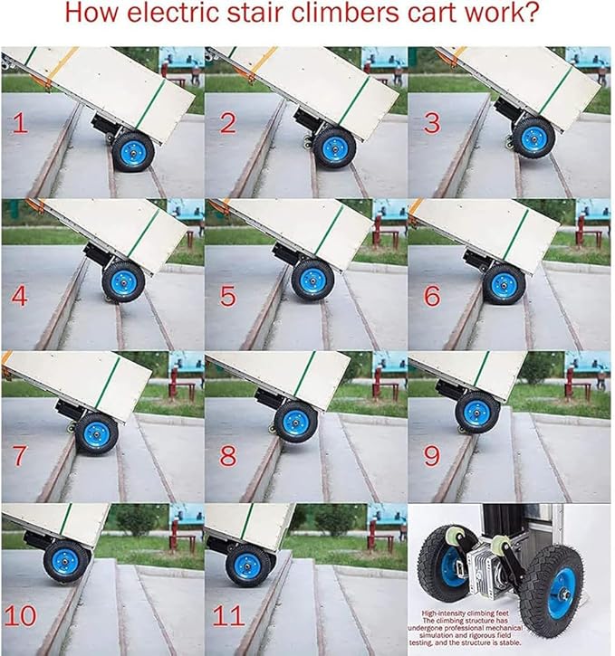 Electric Stair Climber, Capacity Electric Stair Climbing Hand Truck 1200W Heavy-Duty Motorized Dolly for Straight & Curved Stairs, Effortless Heavy Load Transport